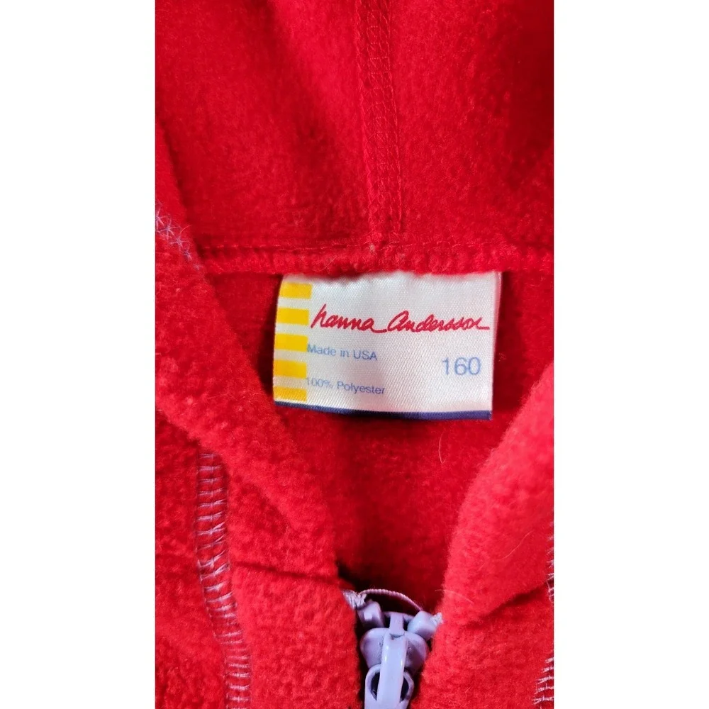 Hanna Andersson Red Full Zip Hooded Vest Size 160 • Kids Outerwear
